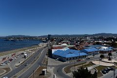 06B Panoramic View of Waterfront Area And Downtown Punta Arenas Chile Including Modern Hotel Dreams del Estrecho From Hotel Diego de Almagro